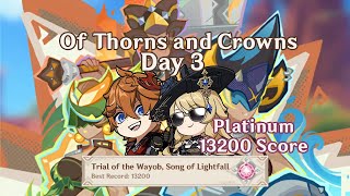 Of Thorns and Crowns Event  Day 3  ChildeNavia  Platinum  13200 Score  Genshin Impact [upl. by Blayze]