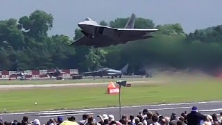 F22 raptor AMAZING vertical takeoff RIAT 2016 [upl. by Ellered851]