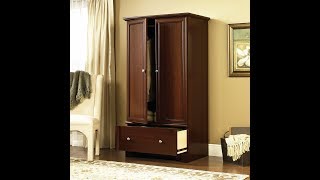 Sauder 411843 Palladia Armoire Cherry Specifications Review [upl. by Nnyltiak]