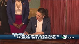 Gov Whitmer signs bipartisan bill to ensure equal insurance coverage for mental health substanc [upl. by Cyprian385]