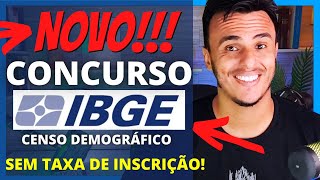 Saiu Novo Concurso IBGE 2022 Sem Taxa de Inscrição Censo demográfico [upl. by Sieracki565]