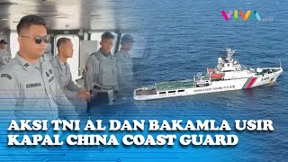 Kapal TNI AL dan Bakamla Usir Kapal China Coast Guard di Natuna Utara [upl. by Ariamoy]