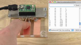 CapacitiveSensor Arduino Library Demo on Teensy 20 [upl. by Reiners847]