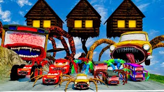 ALL MONSTERS Big amp Small Cars vs Downhill Madness with MONSTERS  MEGA PACK 40  BeamNGDrive [upl. by Haridan]