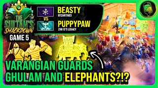 AoE4  Byzantine Elephants STAMPEDE wVarangian Guards 🐘  DLC Showmatch 57 [upl. by Ycniuqed]