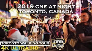 2019 CNE night walk 4k Toronto walking video [upl. by Celestine]