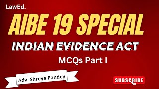 AIBE PYQS OF THE INDIAN EVIDENCE ACT 1872  LawEd by Shreya Pandey [upl. by Manoff590]