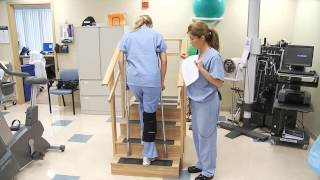 Crutch Walking on Stairs Partial or TouchDown Weight Bearing [upl. by Conger]