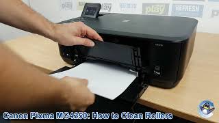 Canon Pixma MG4250 How to Clean Paper Rollers and Reduce Paper Jams [upl. by Kolnick]