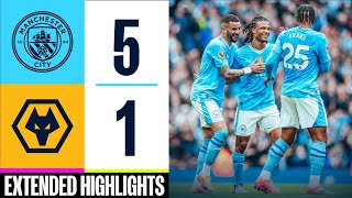 Man City 51 Wolves  UNSTOPPABLE Haaland hits four  EXTENDED HIGHLIGHTS  2324 [upl. by Neda826]