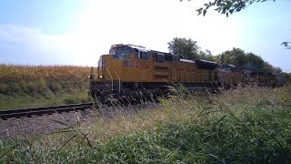 Northbound UP train with rusty UP hoppers on the Spine Line [upl. by Assilla233]