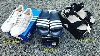 Unboxing  Adidas I Superstar IIAdilette Cloudfoam III Cyprex Ultra 2 [upl. by Ratna]