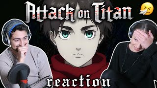 We react to EVERY ATTACK ON TITAN OPENING AND ENDING 17 [upl. by Nelda209]