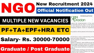 NGO BIG VACANCY 2024  SALARY 70000  FRESHERS ELIGIBLE  NGO JOBS 2024  ONLINE INTERVIEW [upl. by Anirav]