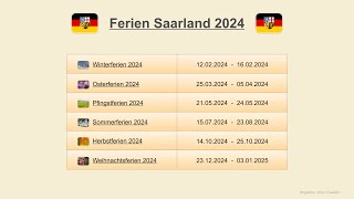 Ferien Saarland 2024 [upl. by Gold]