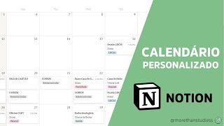 Como fazer um CALENDÁRIO PERSONALIZADO no NOTION [upl. by Llirpa]