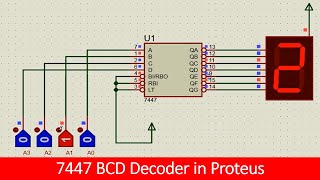 how to simulate 7447 BCD decoder in Proteus tutorial [upl. by Beetner]