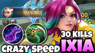 30 Kills Ixia  Full Attack Speed Build  NEW META  Build Top 1 Global Ixia  MLBB [upl. by Euqirat164]