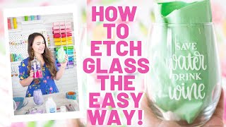 Learn How to Quickly Etch Glass the EASY Way with Armour Etch and Cricut Vinyl [upl. by Palila]