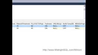 Minion Reindex Settings Tables [upl. by Eah]