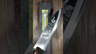 Sakai Takayuki Kasumitogi Buffalo Tsuba Engraving Art Deba Knife 300mm MaizuruJapanese Crane [upl. by Dlaner587]