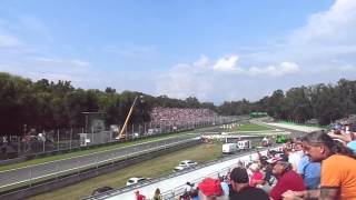 The view from Grandstand 6b on Prima Variante at Monza 2014 Italian Formula 1 Grand Prix [upl. by Ailemak]