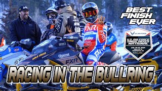 SNOCROSS IN A BULLRING  DEADWOOD 2024  SNOCROSS VLOG [upl. by Ynabla]