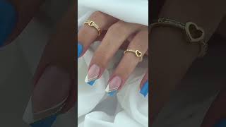 Beautiful bluish colour glitter nail paint design nails fashion shorts [upl. by Inotna574]