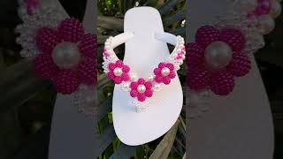 Chinelos decorados com pérolas diy chinelosdecorados artesanato [upl. by Krid]