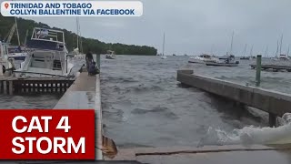 Latest Hurricane Beryl makes landfall [upl. by Rannug]