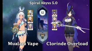 C0 Mualani Burn Vape amp C1 Clorinde Overload  Spiral Abyss 50 [upl. by Issy]