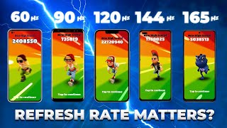 60Hz VS 120HZ VS 165Hz  The Truth about Higher Refresh Rate Smartphones [upl. by Aicenav]