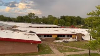 Storm damage to Taylor Elementary School [upl. by Desirea]