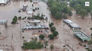 NC flooding in Asheville and Black Mountain Damage seen via drone footage in aftermath of Helene [upl. by Oijimer]