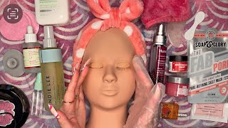 ASMR  Facial Skincare on A Mannequin 👀💆‍♀️ soft whispering tapping [upl. by Seravart16]