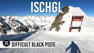 Skiing difficult black piste 33 in Ischgl Samnaun [upl. by Fermin]