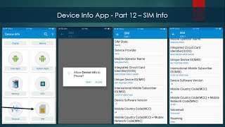 Device Info App  Part 12 – SIM Info [upl. by Lyris]