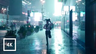 Walking in Heavy Thunderstorm at Night in NYC Umbrella Binaural 3D Rain Sounds ASMR 4K [upl. by Yanel921]