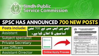 SPSC New Jobs Announcement  Assistant BPS 16 Grad Online Apply  SPSC New Jobs Online Apply [upl. by Kcirdor]