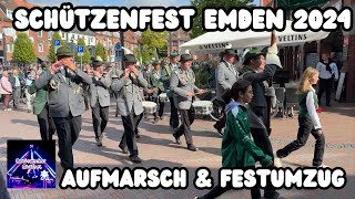 Schützenfest Emden 2024  Aufmarsch amp Festumzug [upl. by Mountford124]