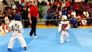 Awesome 7 Year Old Taekwondo Sparring Match [upl. by Cochard]