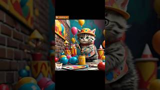 The Rainbow Graffiti Kitten cat cuteanimal kitten reels funny shortvideo [upl. by Attenhoj]