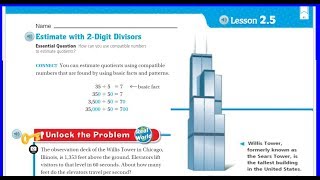 Go Math 5th Grade Lesson 25 Estimate with 2Digit Divisors [upl. by Sloan]