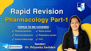 Rapid Revision Pharmacology Part1 Live By Dr Priyanka Sachdev  FMGE and NEET PG [upl. by Caldeira]