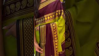 Pure crepe Mysore silk saree with dual border in tricolour combination 9148735430 atharvastore [upl. by Head5]