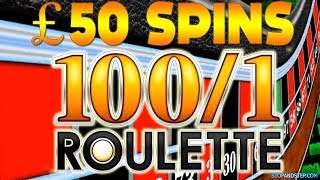 £50 BIG BETS on 100 to 1 roulette [upl. by Noswad]