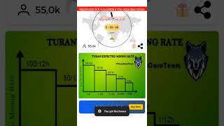 TuranNetwork Mining Bonus 100 crypto earn [upl. by Gillian]