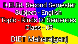 DElEd Second Semester English Class  03  Kinds Of Sentences  Types Of Sentences  sentences [upl. by Asirem]