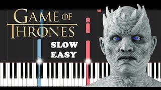 Game Of Thrones  The Night King SLOW EASY PIANO TUTORIAL [upl. by Ateekal]