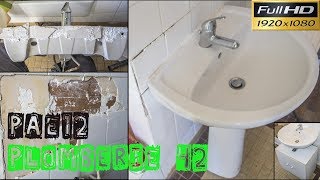 Plomberie42PAE12Fixation au scellement chimique dun lavabo qui a mal été fixéfaïence arrachée [upl. by Aip240]